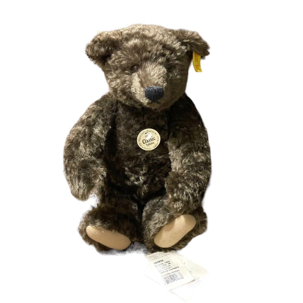 Steiff 1920 Replica Classic Teddy Bear 000836 With Tags 13” Brown Mohair